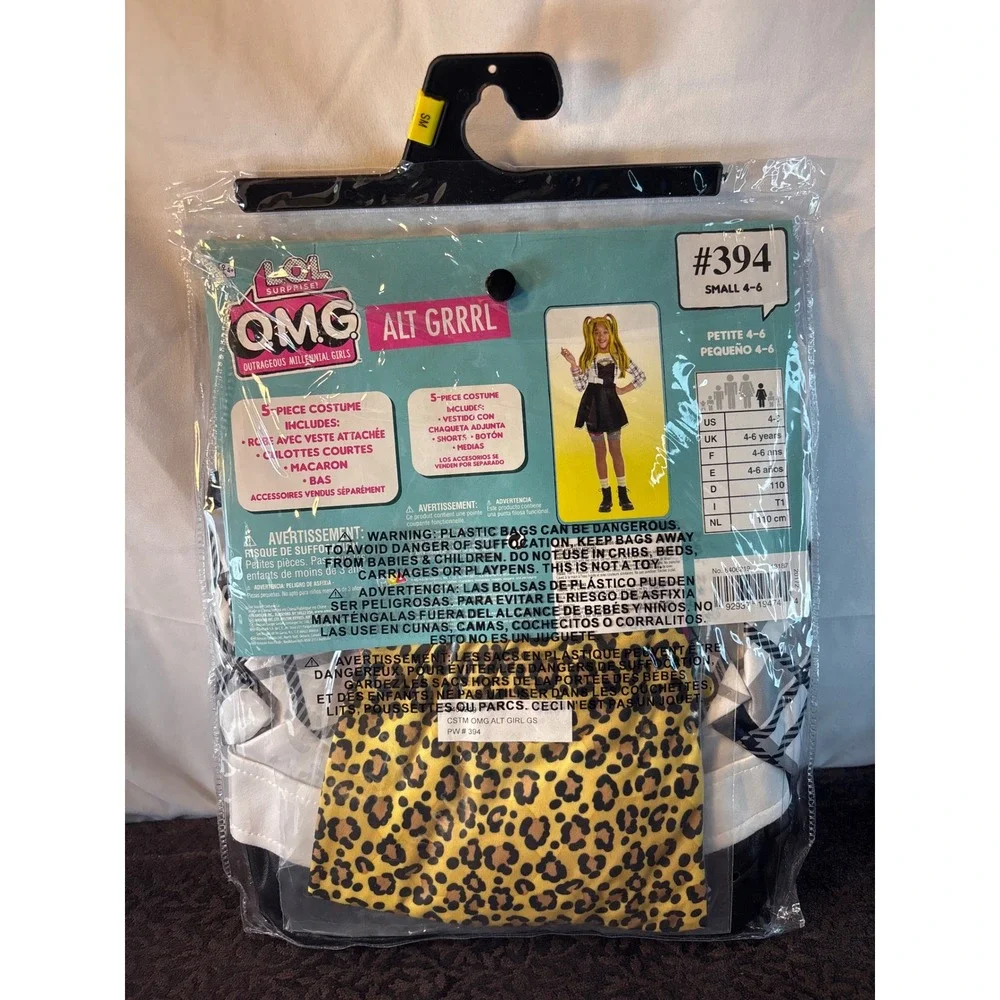 LOL Surprise OMG‎ Alt Grrrl Costume Kids Small 4-6 5pc Set Dress Shorts Socks